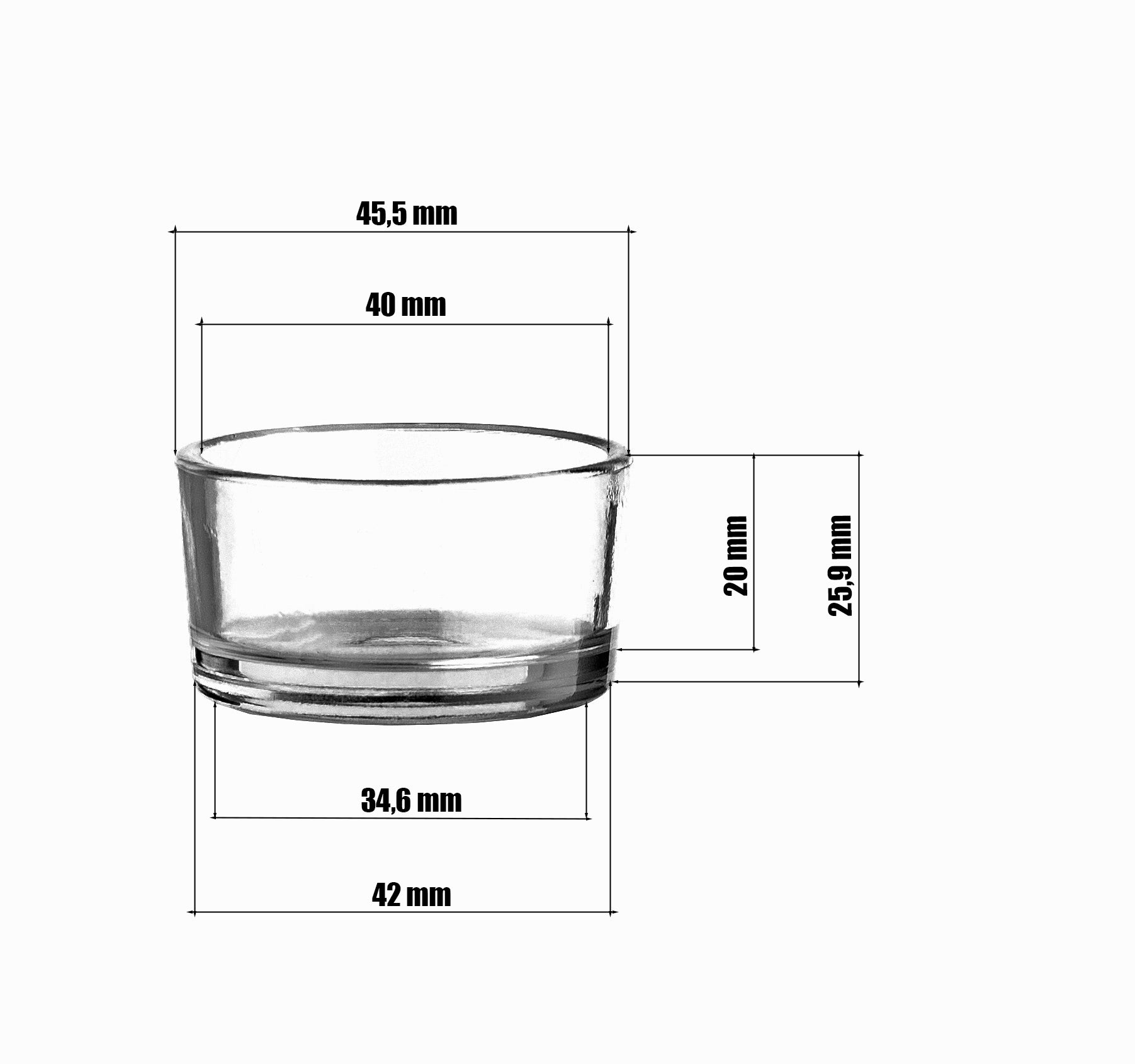 BigDean Teelichtgläser 12er-Set Glas Made in Germany