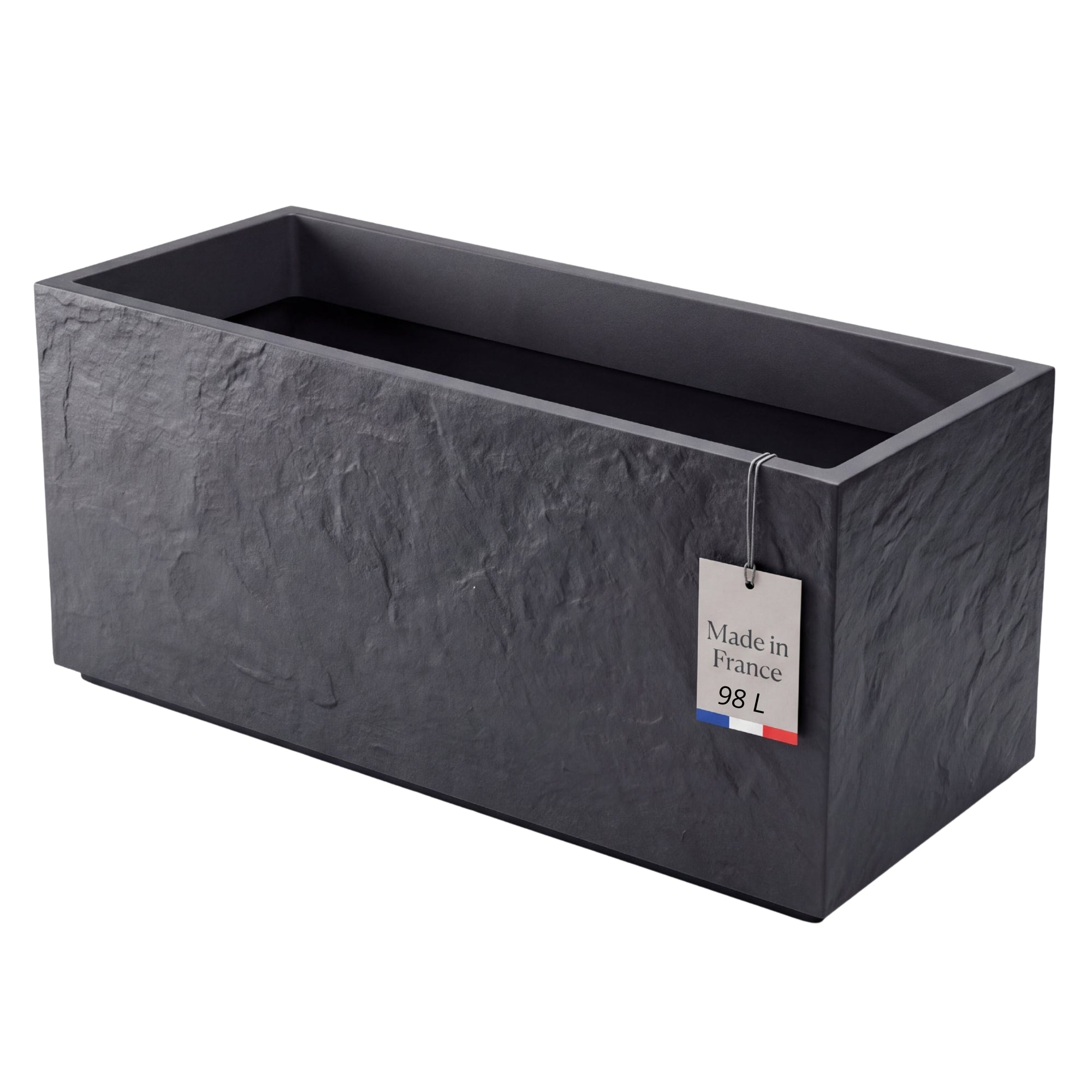 BigDean Pflanzkübel Gross 100 cm Schiefer-Optik Wasserspeicher rechteckig