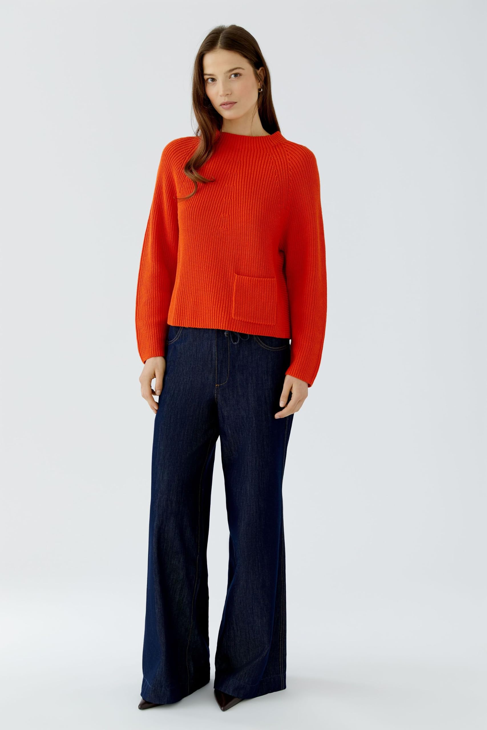 OUI RIYA Pullover Uni Baumwolle Bramble Berry
