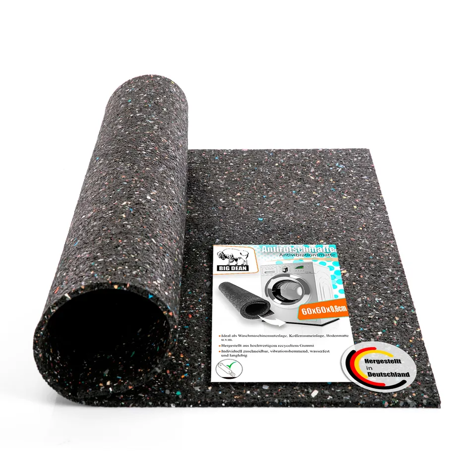 BigDean Antivibrationsmatte 60x60 cm Schwarz zuschneidbar