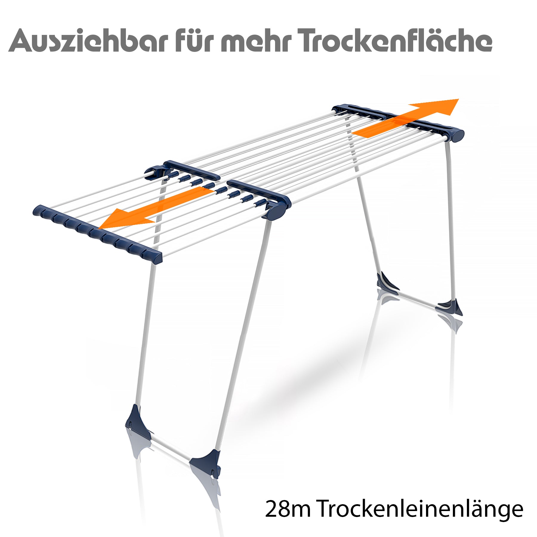 BigDean Wäscheständer Jumbo weiß 28m Wäschetrockner