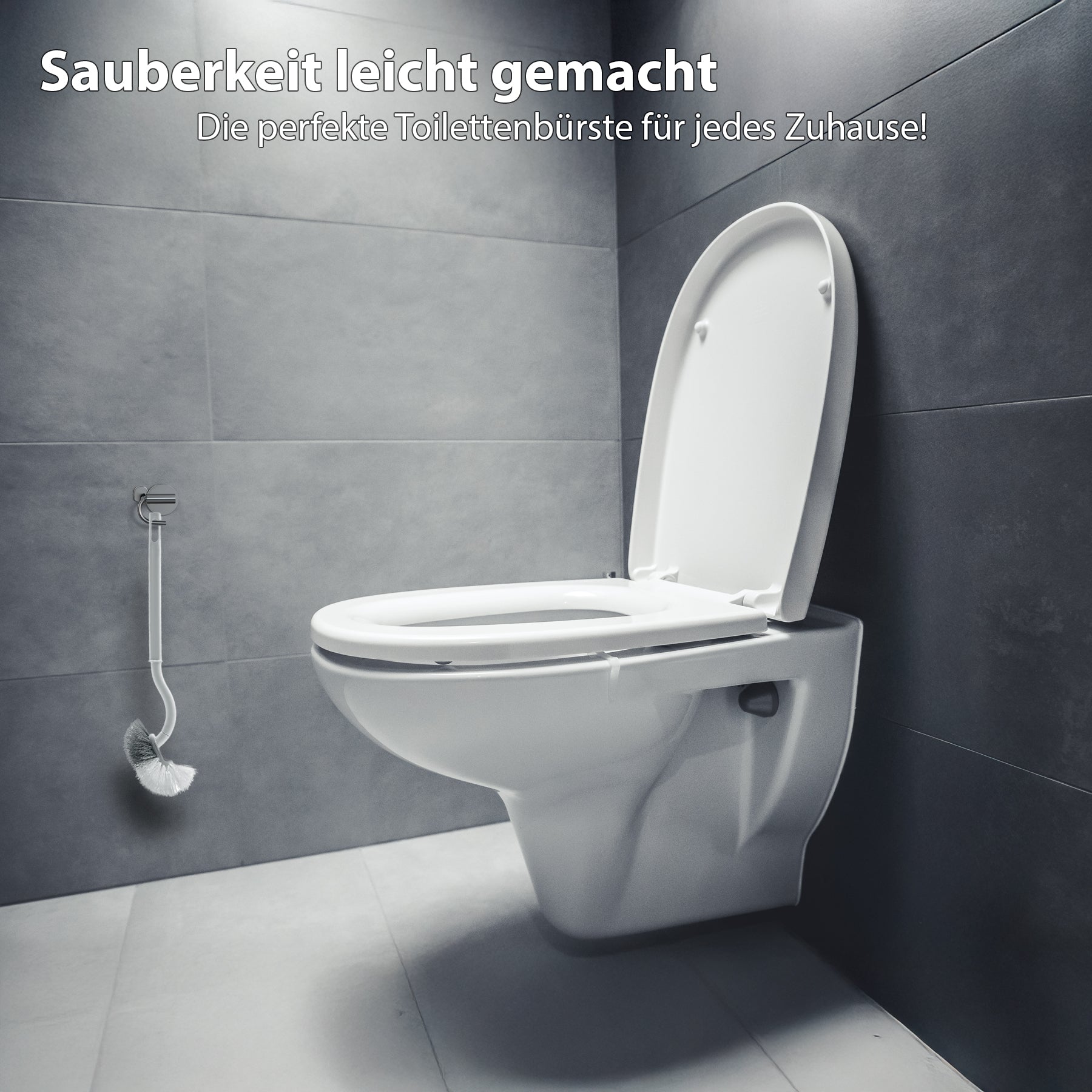 BigDean Bad Klobürste Randreiniger weiß 2 Stück mit Haken