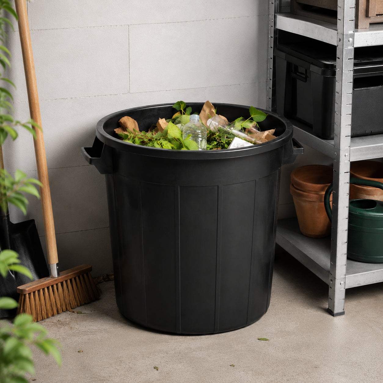BigDean Universaltonne 50 Liter ohne Deckel Schwarz