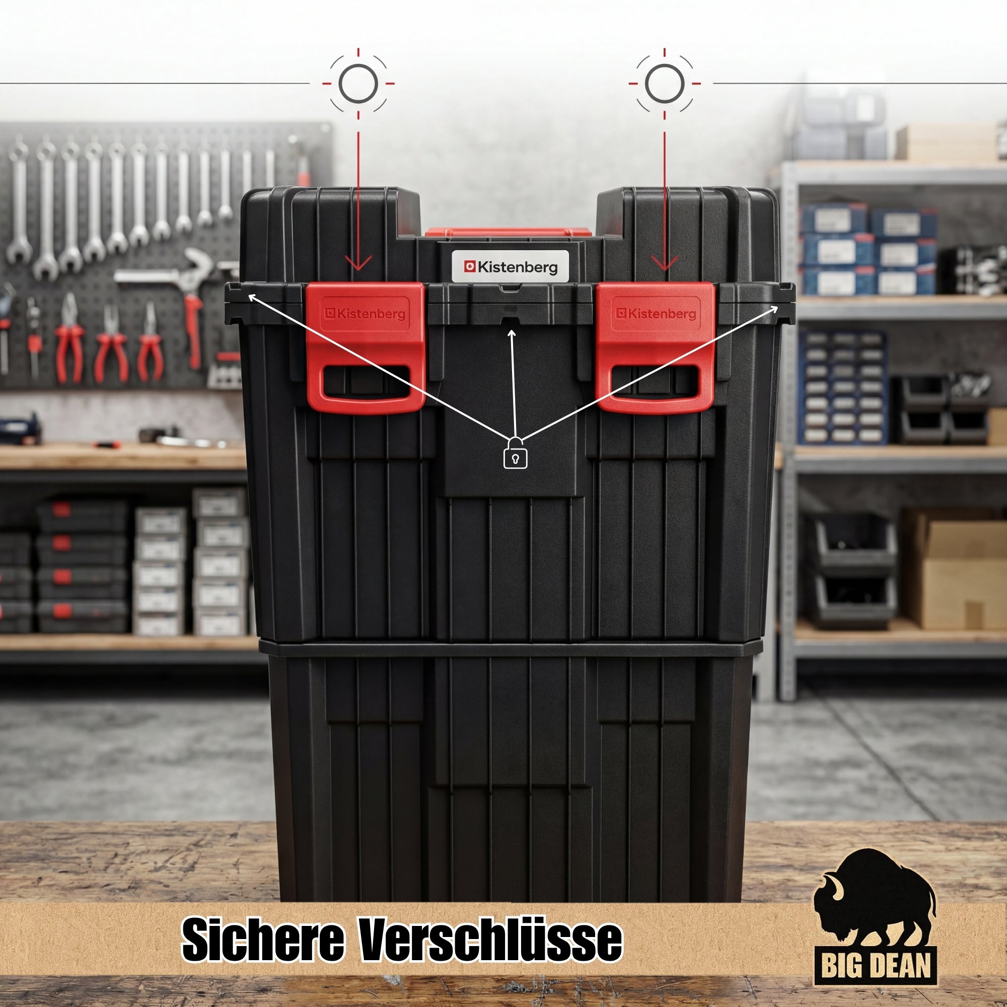 BigDean Werkzeugtrolley XL 2in1 leer Rollen Teleskopgriff