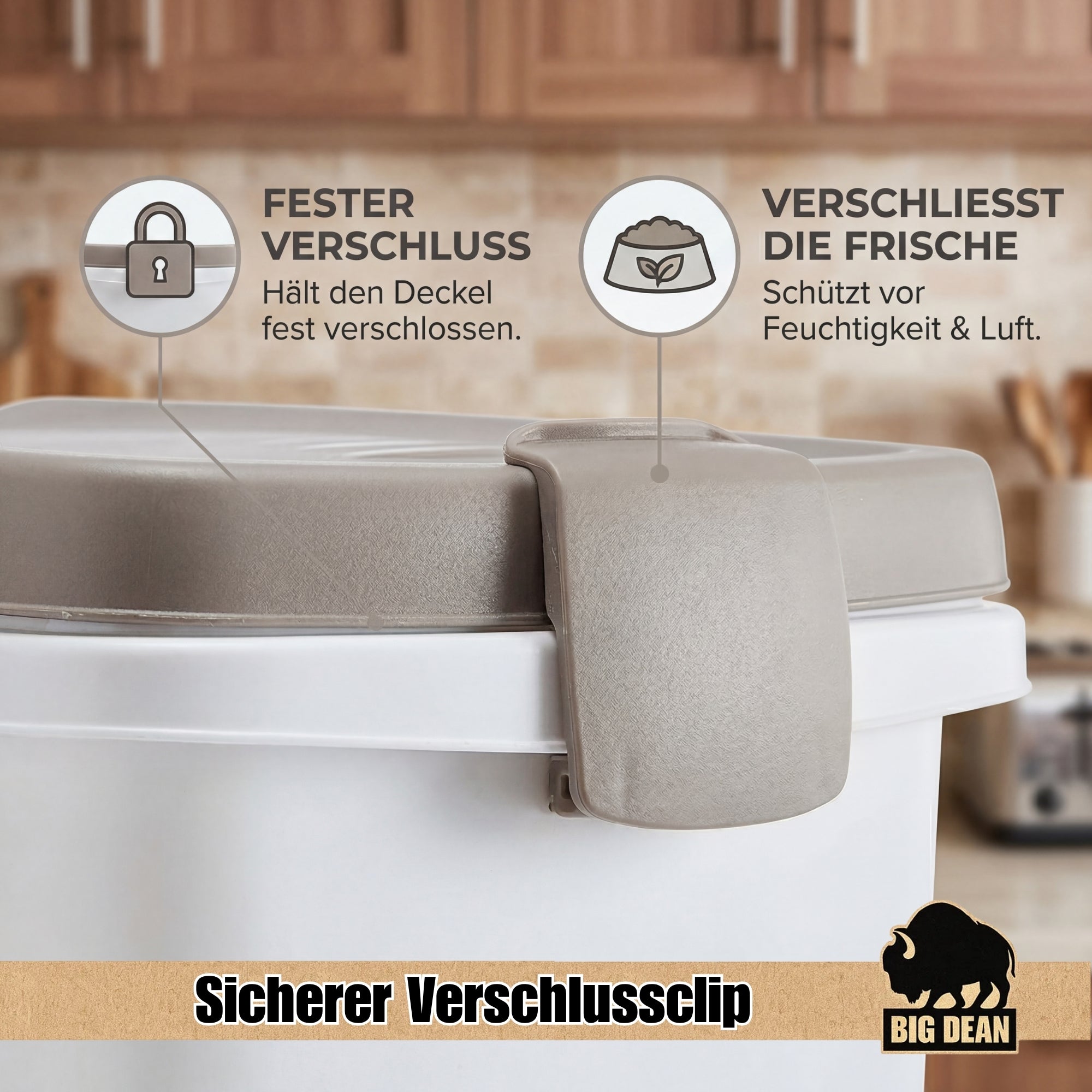 BigDean Futterbehälter 40 Liter mit Rädern und Deckel