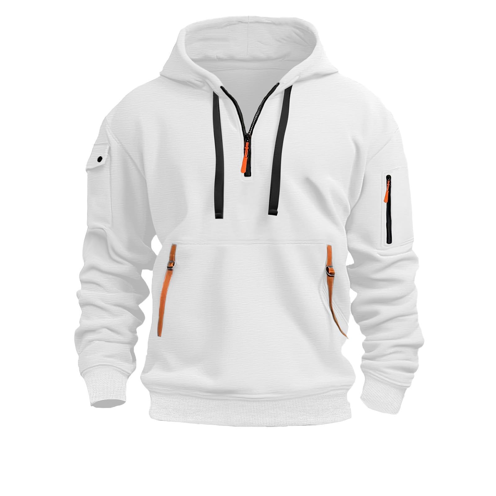 Luadnysin Zipper Hoodie Herren Kapuzenpullover Slim Fit
