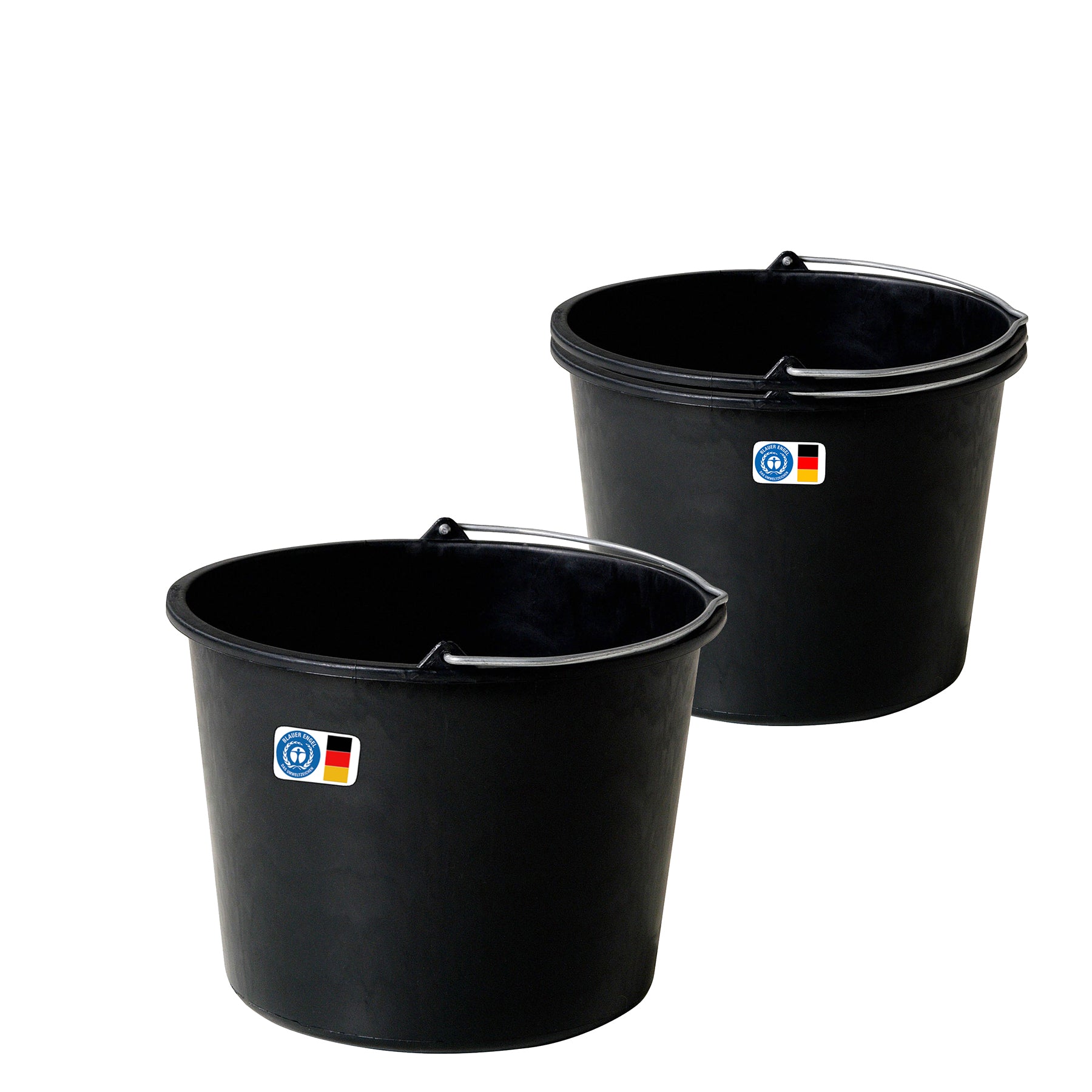 BigDean Baueimer 20L Mörteleimer Henkel 3er Set schwarz
