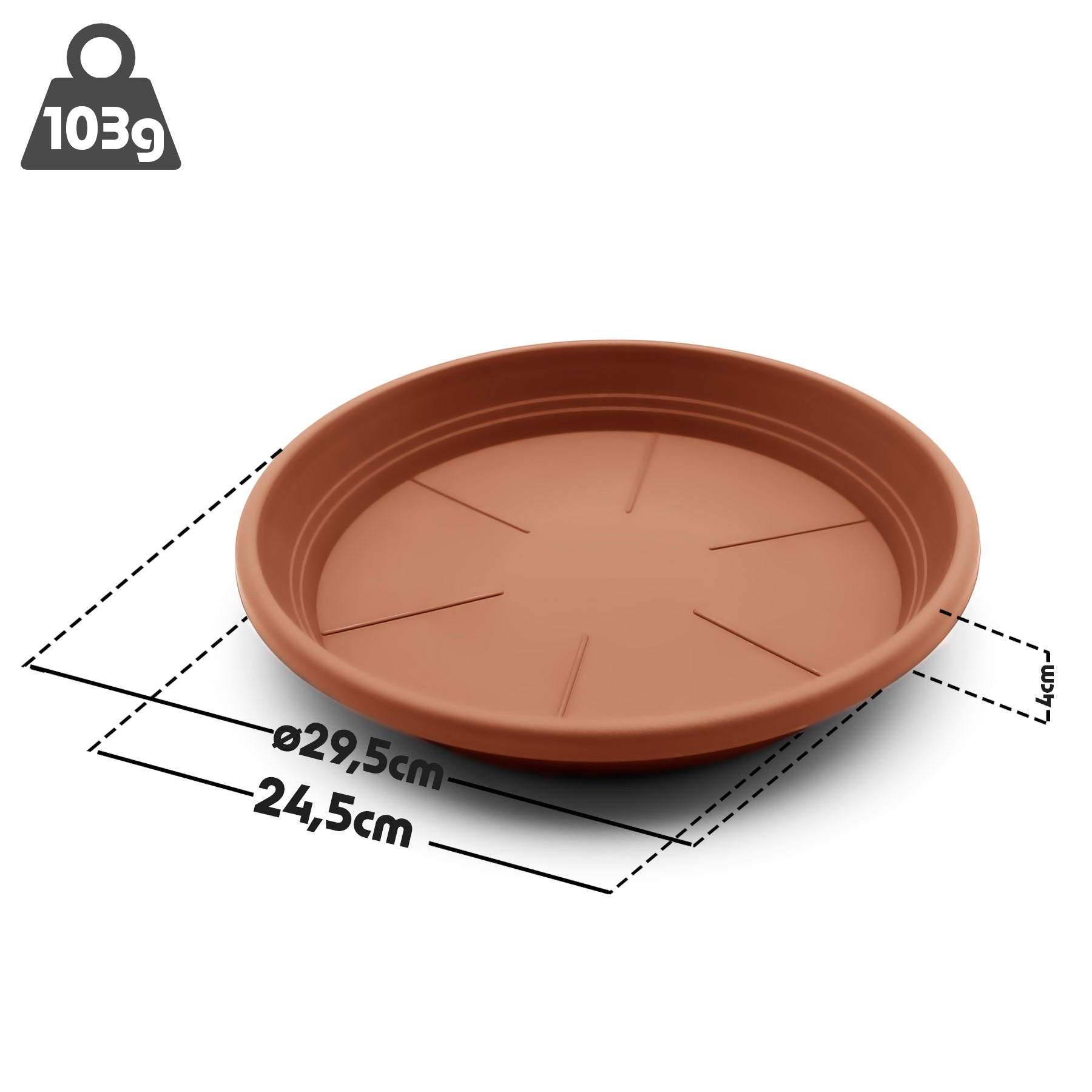 BigDean Garten Blumentopf Untersetzer 29,5 cm Terracotta 10 Stück