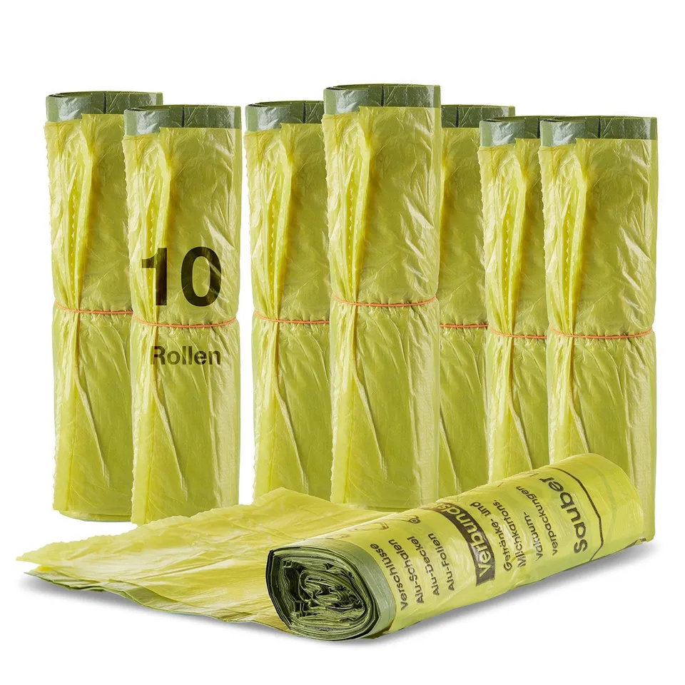 BigDean Gelber Sack 90L 130 Stück 10 Rollen mit Zugband
