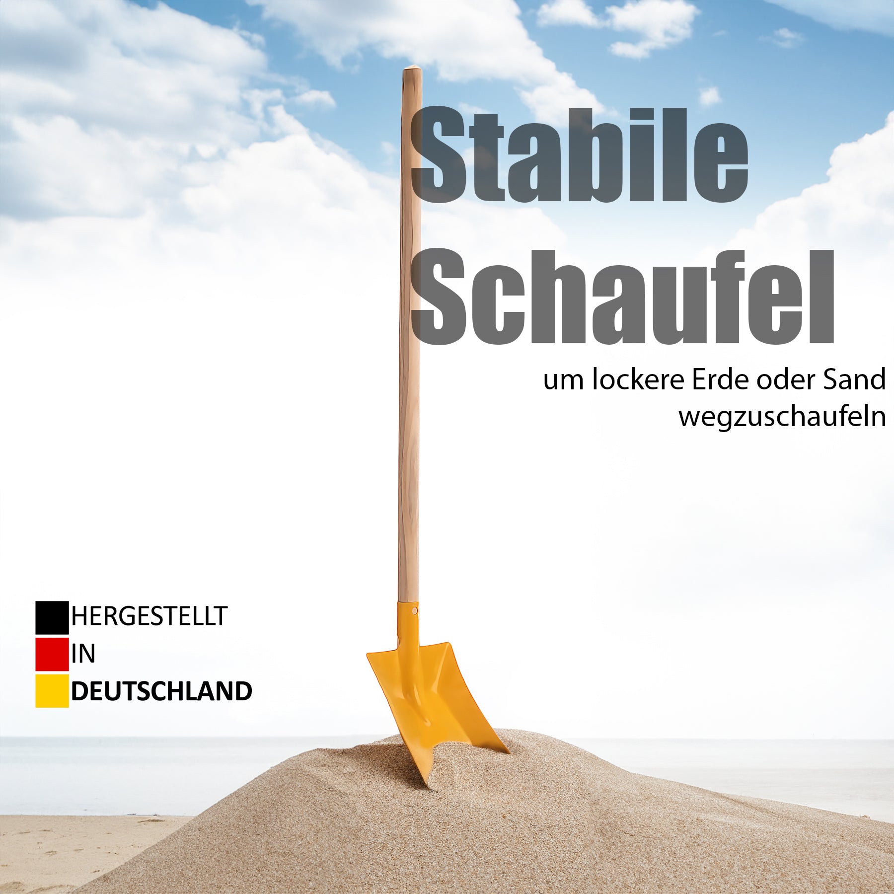 BigDean Kinder Schaufel Gartenschaufel Metall Holz ab 3 J.