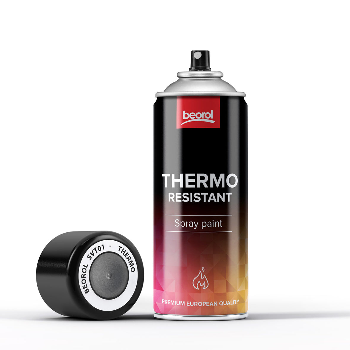 BigDean Thermolack schwarz matt 400 ml Ofenlack bis 800°C
