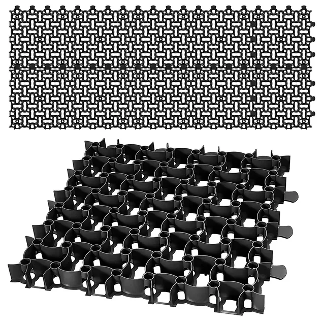 BigDean Rasengitter Schwarz 50x50cm 10er Set 2,5m²
