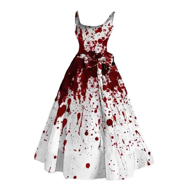 Luadnysin Halloween Kleid Damen A001 Rot Horror Braut