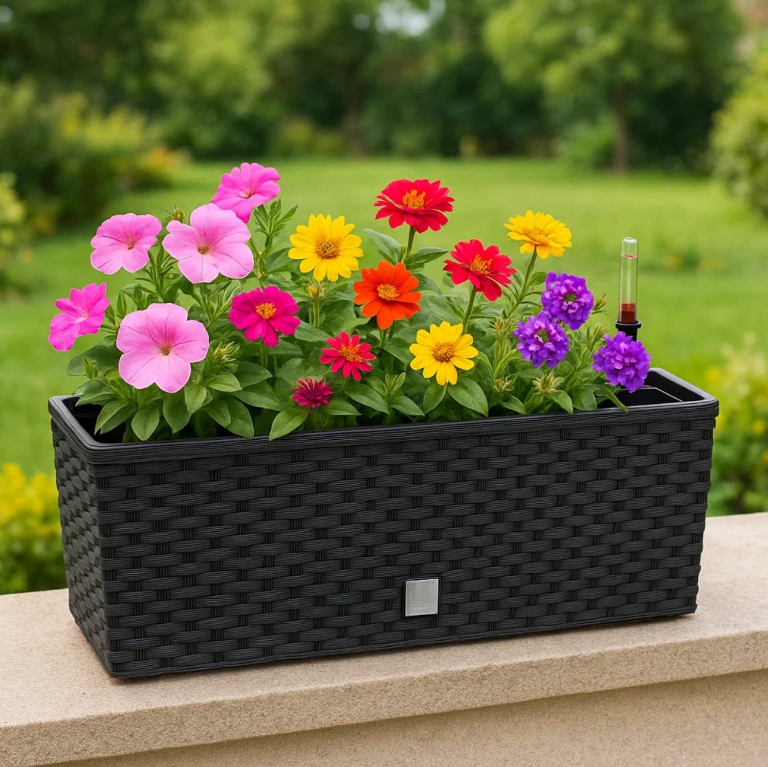 BigDean Blumenkasten Wasserspeicher Anthrazit 51 cm 2 Stk