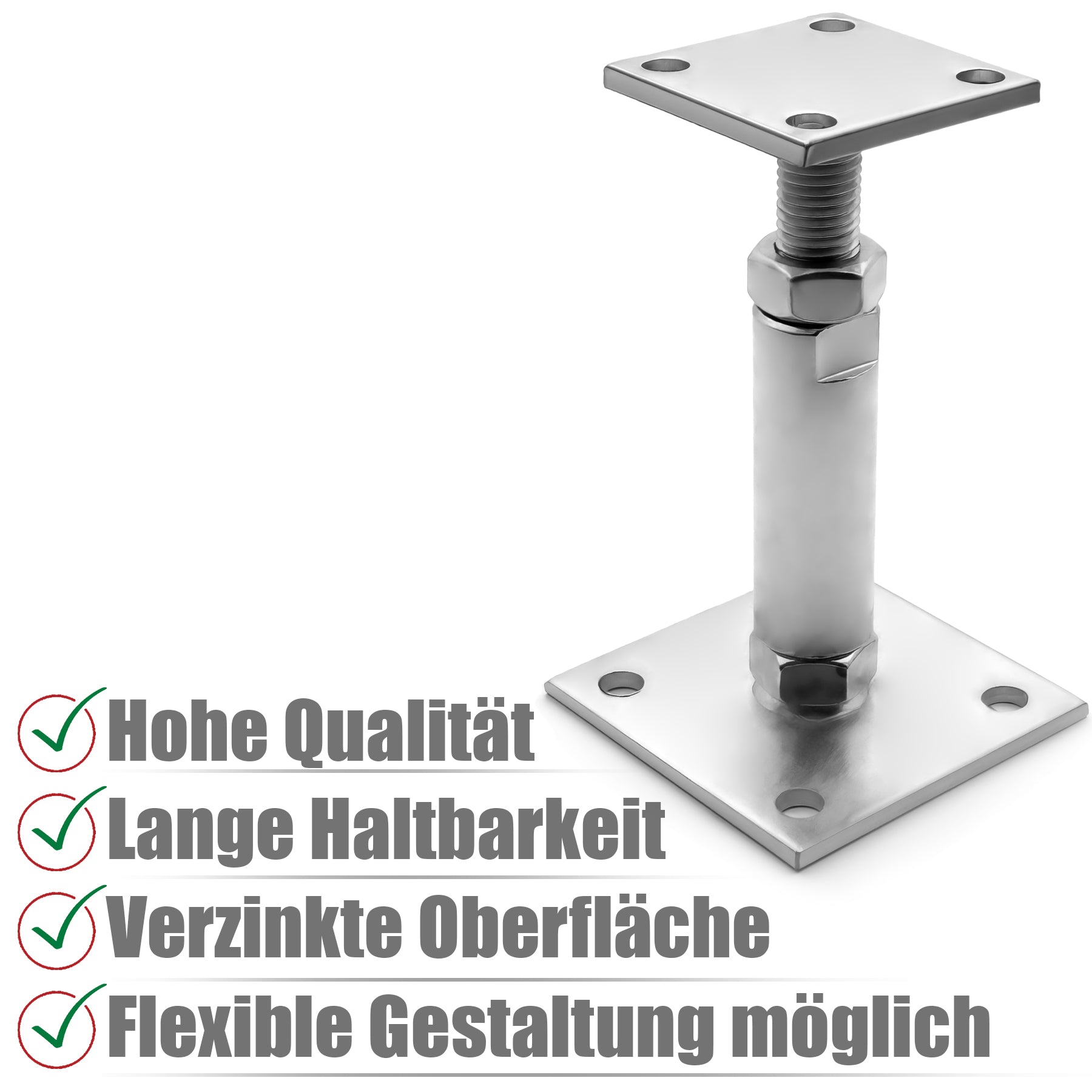 BigDean Pfostenträger Höhenverstellbar 150-190 mm 2 Stück
