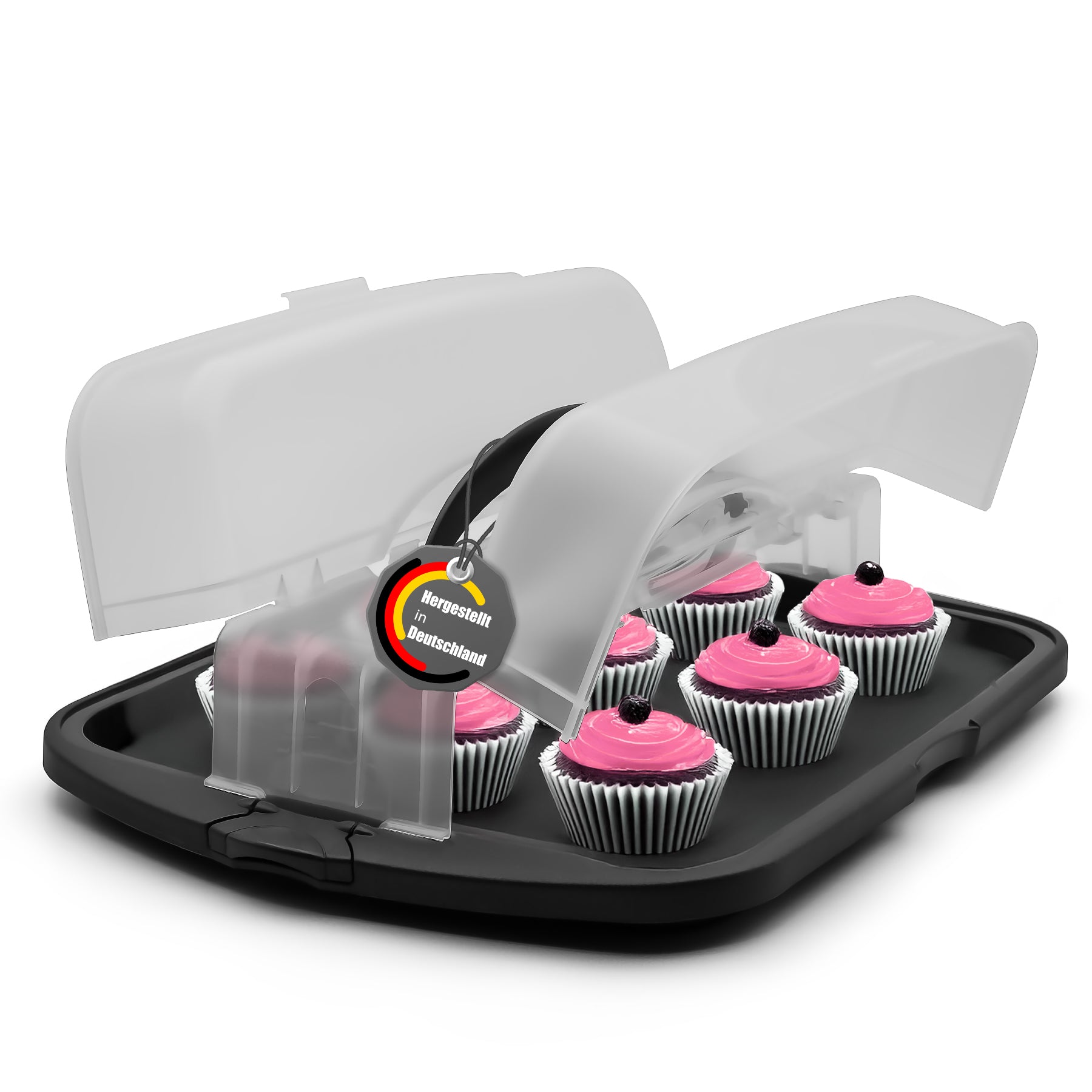 BigDean Kuchen Transportbox XL Anthrazit rechteckig