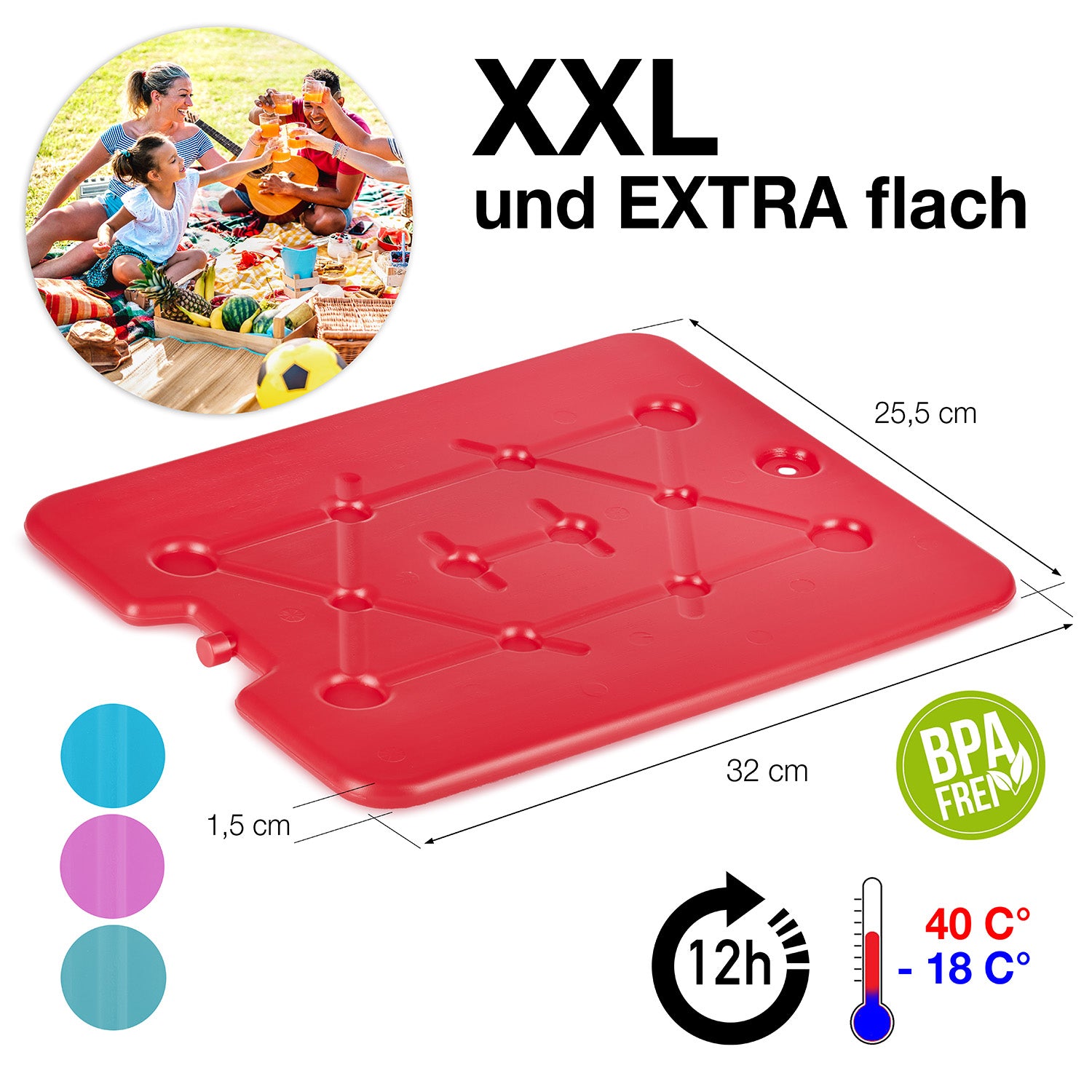 BigDean Küche & Vorrat Kühlakkus XXL 750ml 8er Set flach