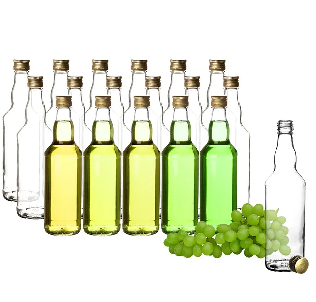 BigDean Glasflaschen 500 ml Schraubverschluss Gold 18 Stück