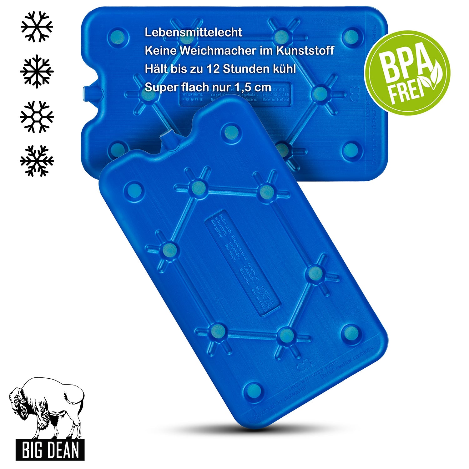 BigDean Küche Kühlakkus flach 400ml 8er Set 12h BPA-frei