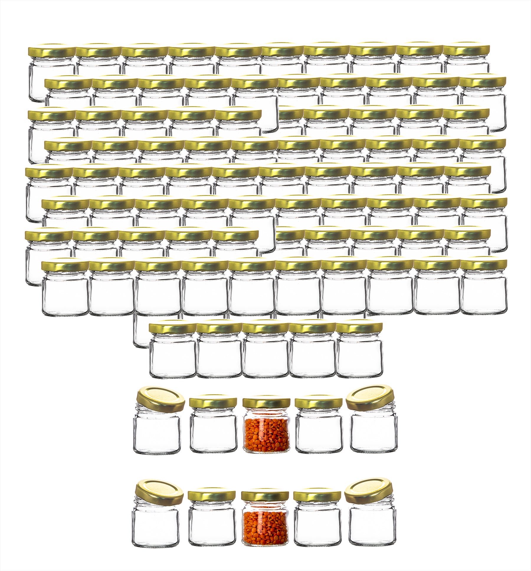 BigDean Marmeladengläser 53ml 100x mit Schraubdeckel Mini