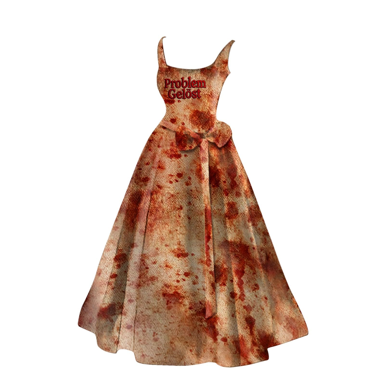Luadnysin Halloween Kleid Damen A001 Rot Horror Braut