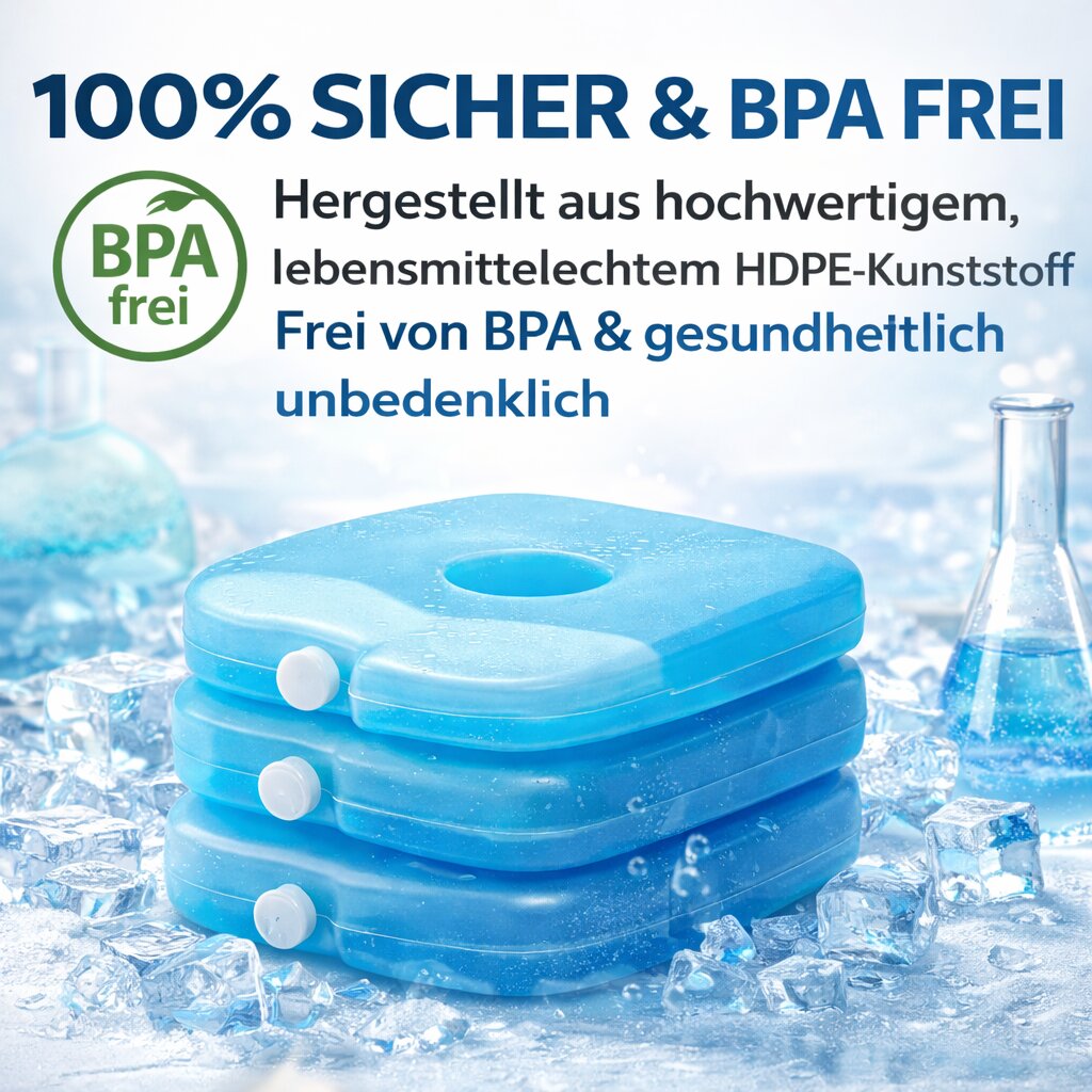 BigDean Kühlbox 24L Blau-Weiß Set mit 6 Kühlakkus