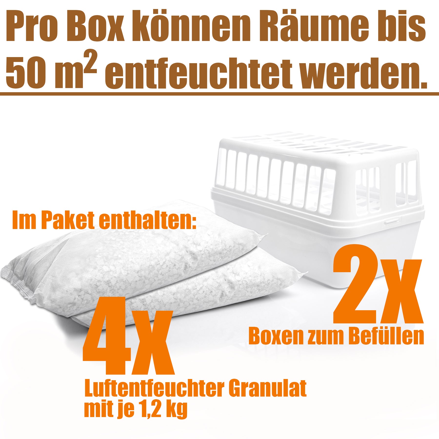 BigDean Luftentfeuchter ohne Strom Box 2er mit Granulat