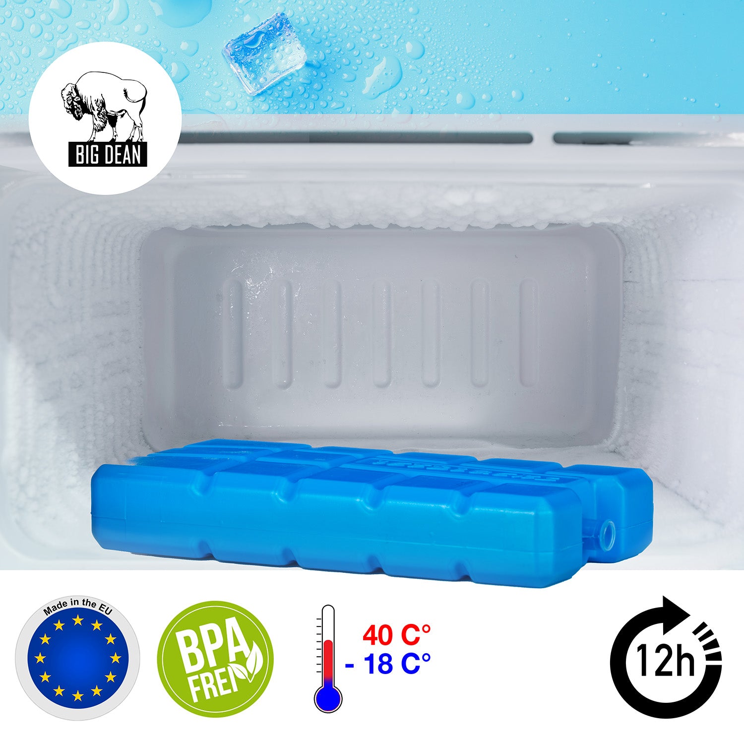 BigDean Küche Kühlakkus 200ml 12er Set Blau 12h Kühlung