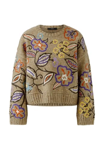 OUI Pullover Floral Boxy Blumenstick Gr.38