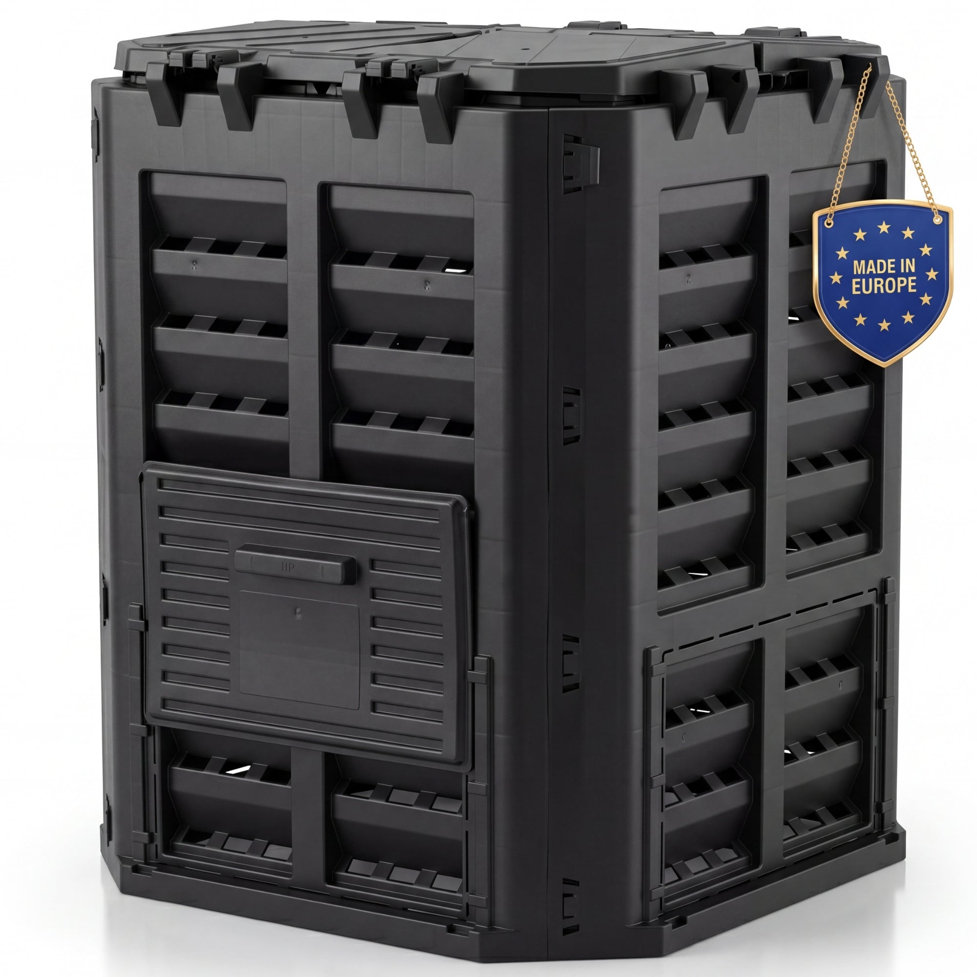 BigDean Garten Komposter 360 Liter schwarz Recyclingkunststoff