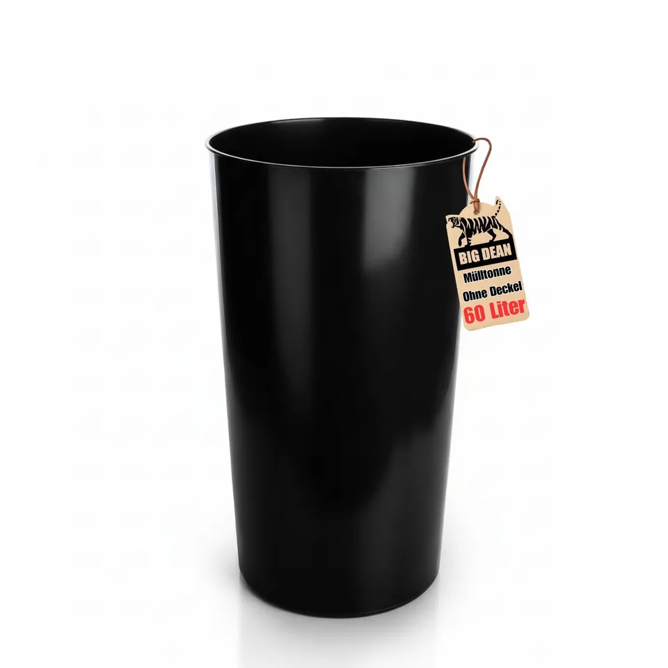 BigDean Haushalt & Alltag Mülltonne 60 Liter Gelber Sack Tonne grau