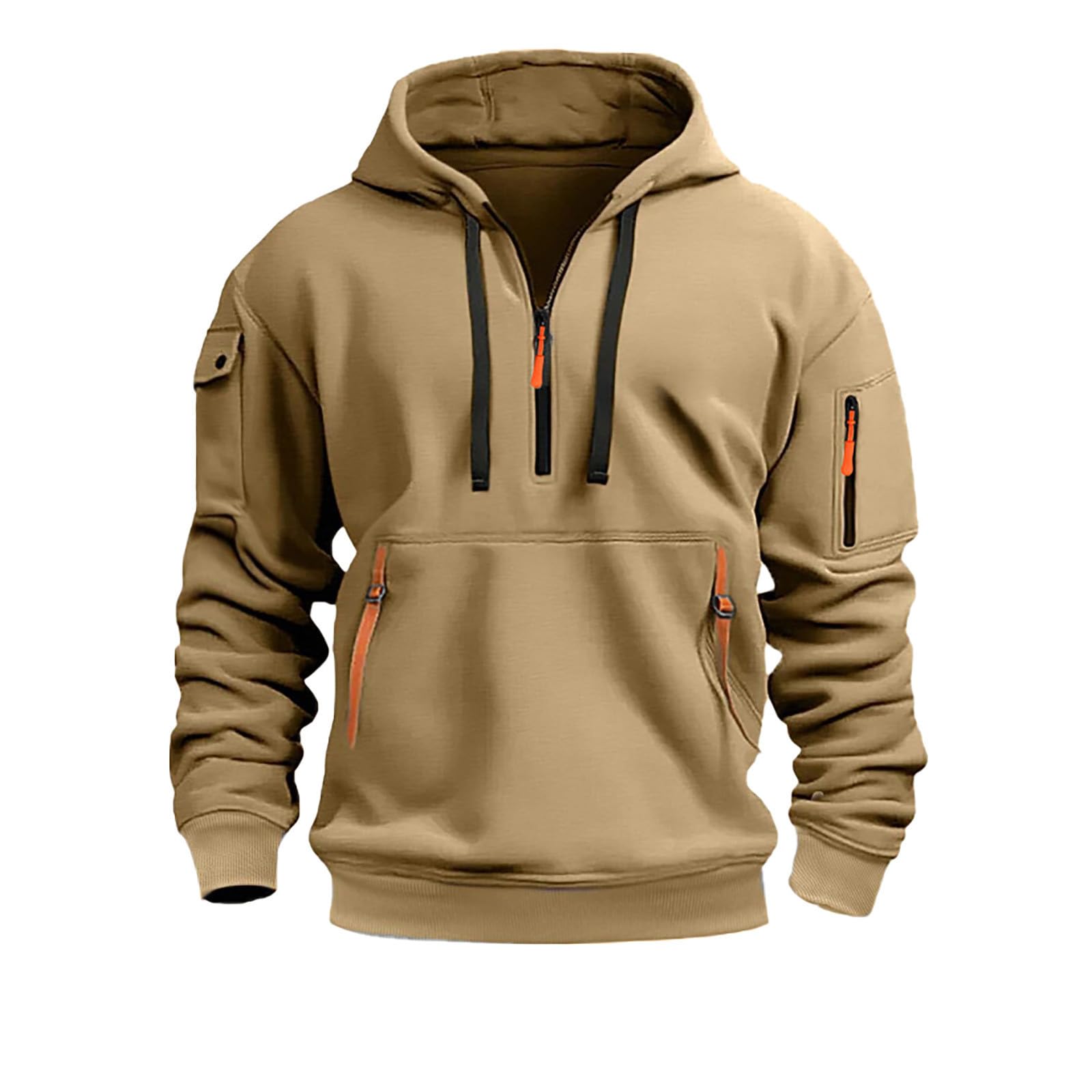 Luadnysin Zipper Hoodie Herren Kapuzenpullover Slim Fit