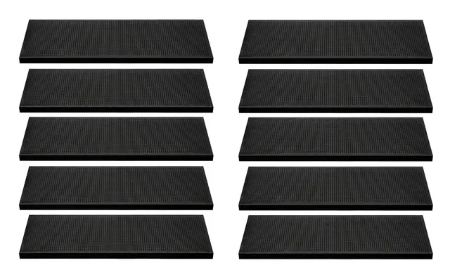 BigDean Stufenmatte Gummi 75x25cm 10er Set schwarz