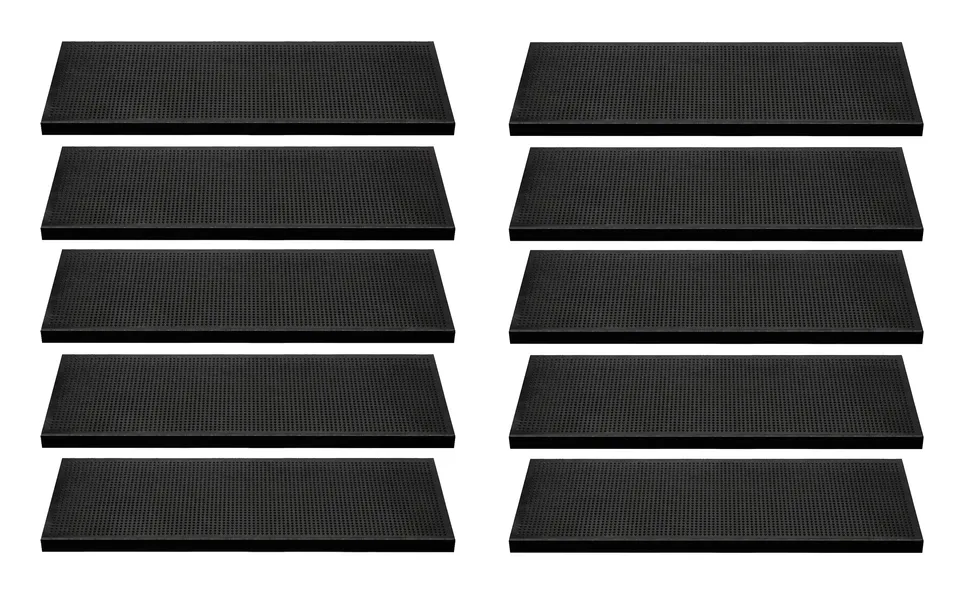 BigDean Stufenmatte Gummi 75x25cm 10er Set schwarz