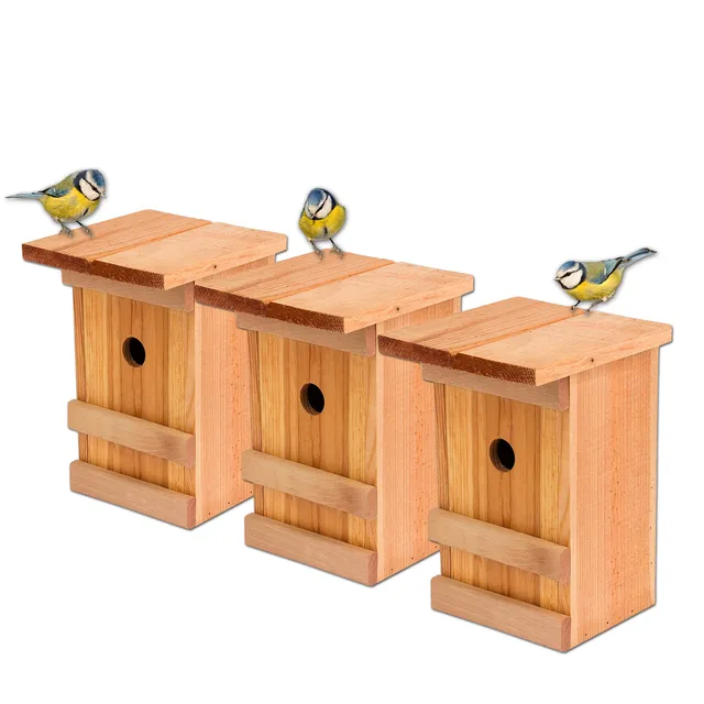 BigDean Garten 3x Meisennistkasten Holz 28mm braun