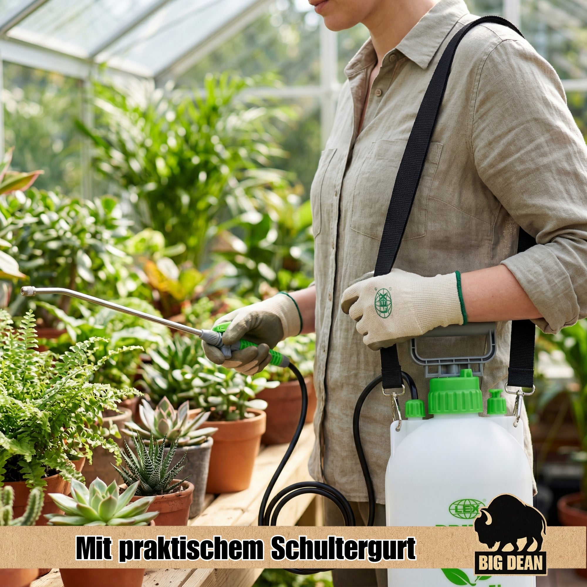 BigDean Garten Drucksprüher 5 Liter Edelstahl-Lanze 3 bar