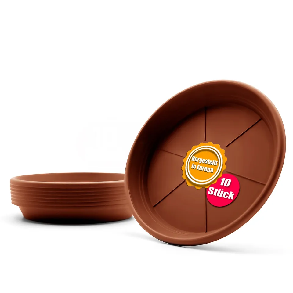 BigDean Blumentopf Untersetzer 10x Ø19,5cm Terracotta