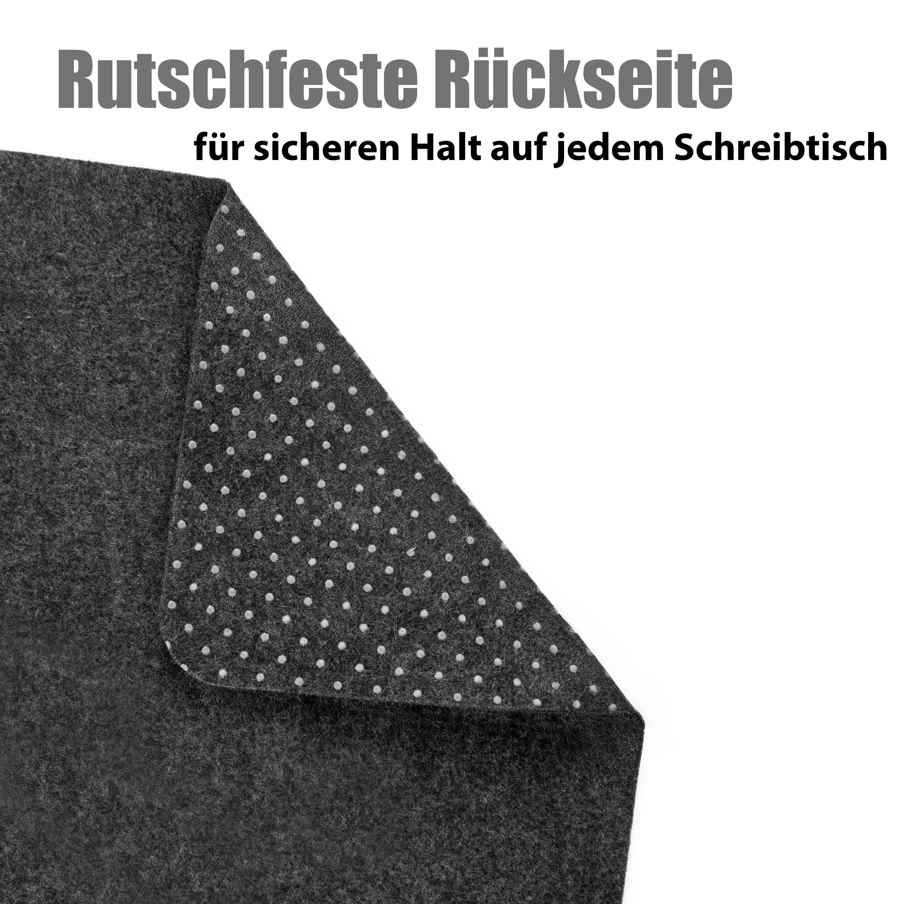 BigDean Schreibtischunterlage Filz 90x40 Mauspad anthrazit