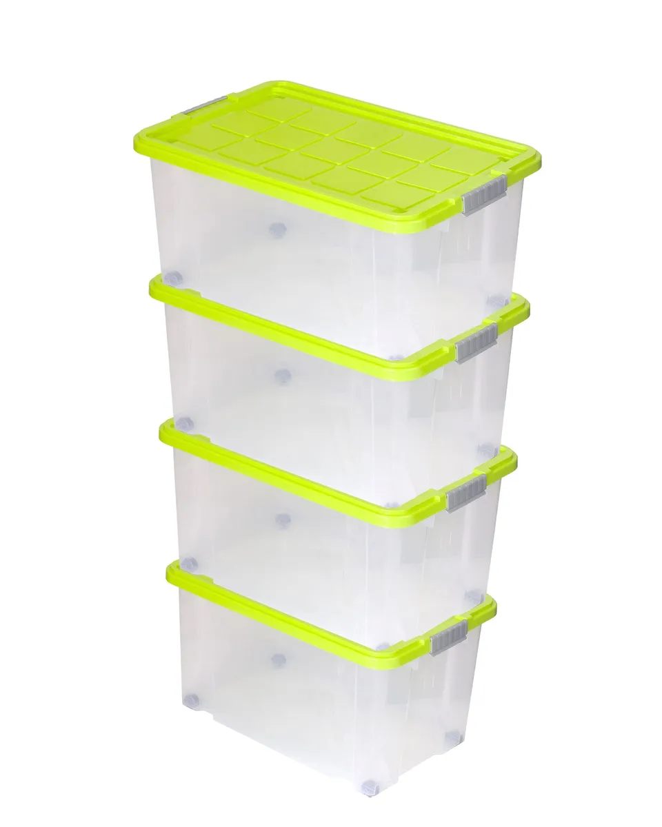 BigDean Eurobox Deckel Rollen 60x40x32,5 Box 4er Limegrün