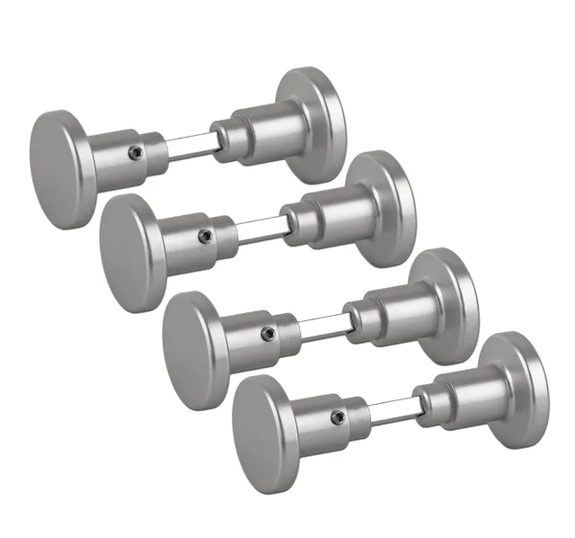 BigDean Haushalt Türknöpfe Aluminium Silber 4er Set drehbar