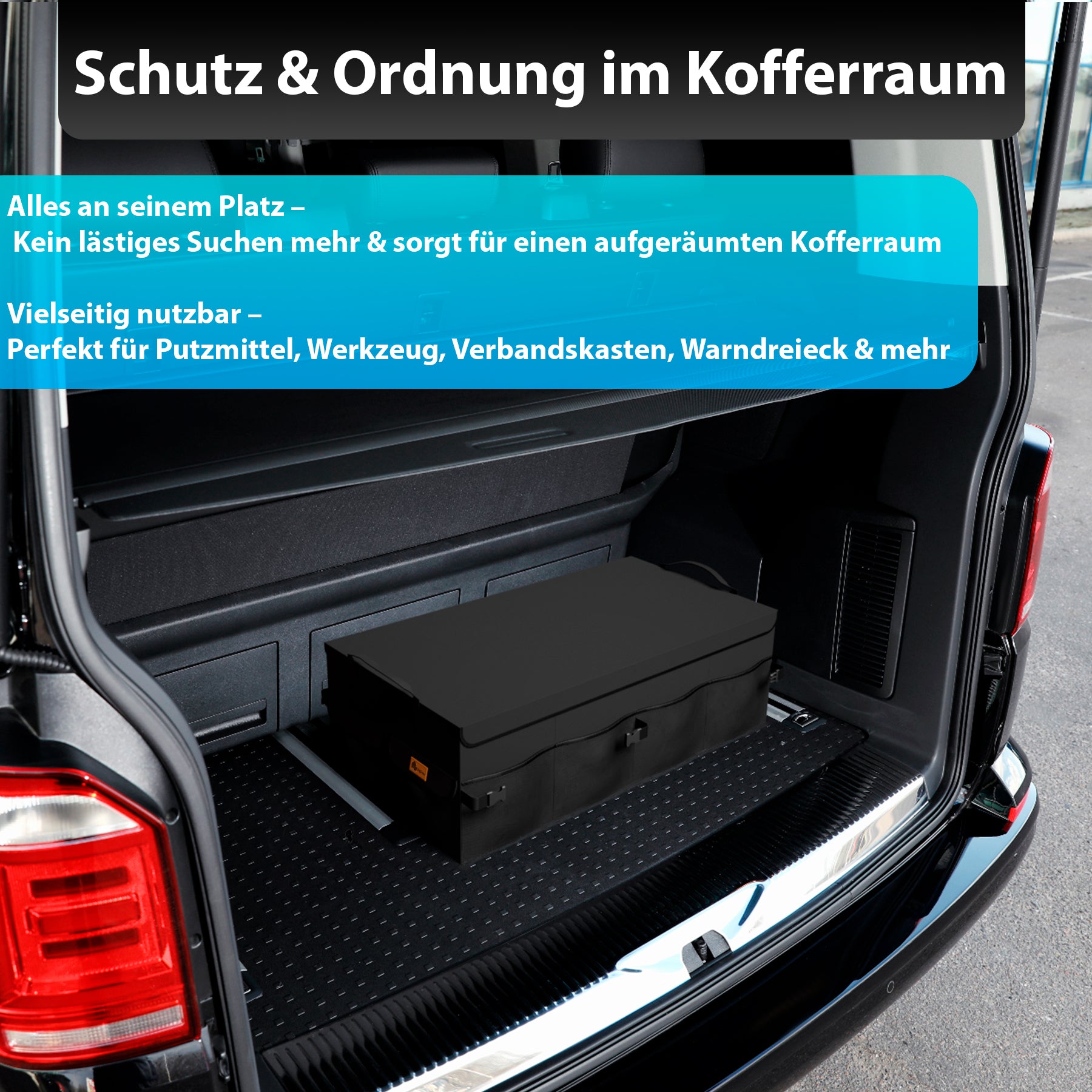 BigDean Haushalt & Alltag Kofferraum Organizer faltbar mit Deckel