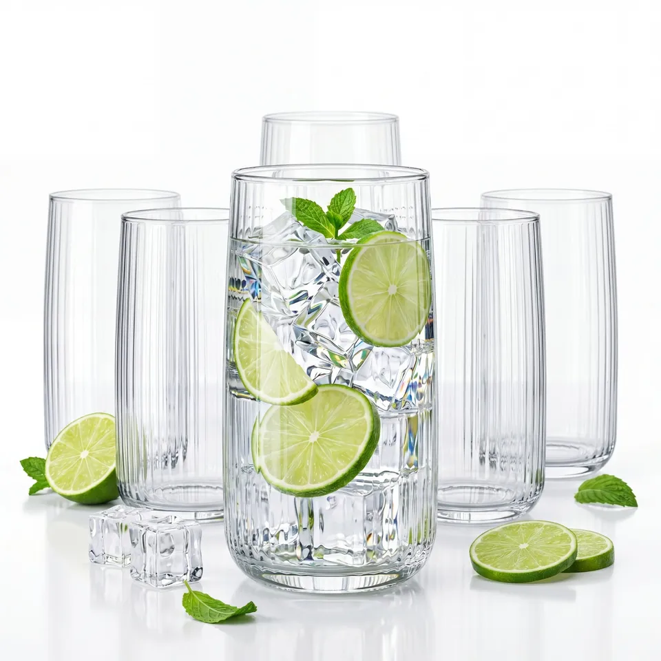 BigDean Trinkgläser Geriffelt 509ml Wassergläser 6er Set