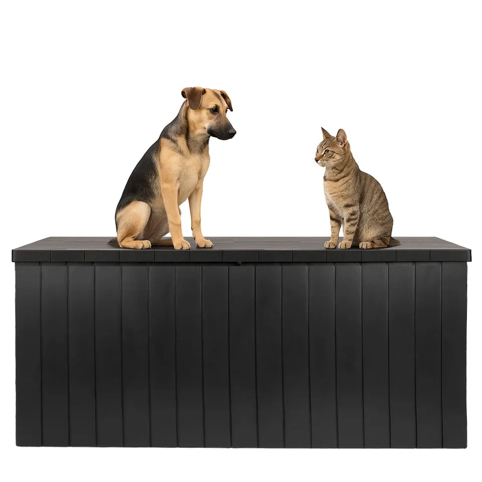 BigDean Gartenbox 270 L mit Rollen wetterfest Auflagenbox
