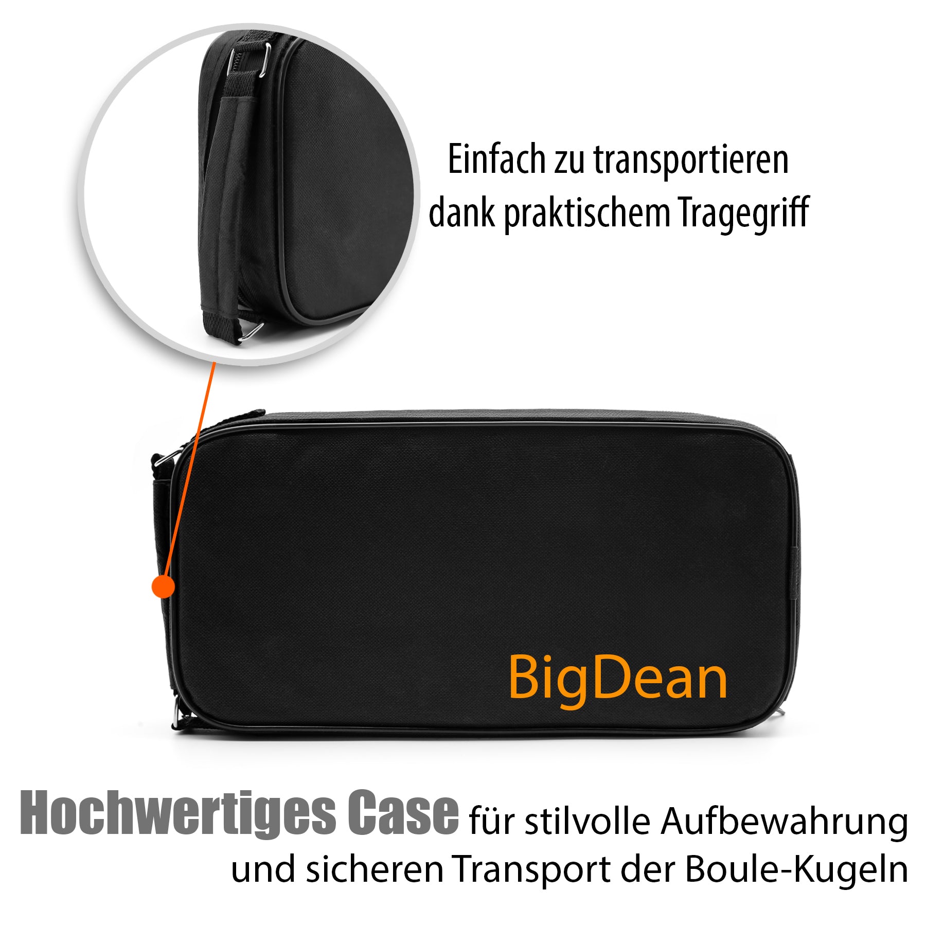 BigDean Boule Set 8 Kugeln verchromt silber mit Tasche
