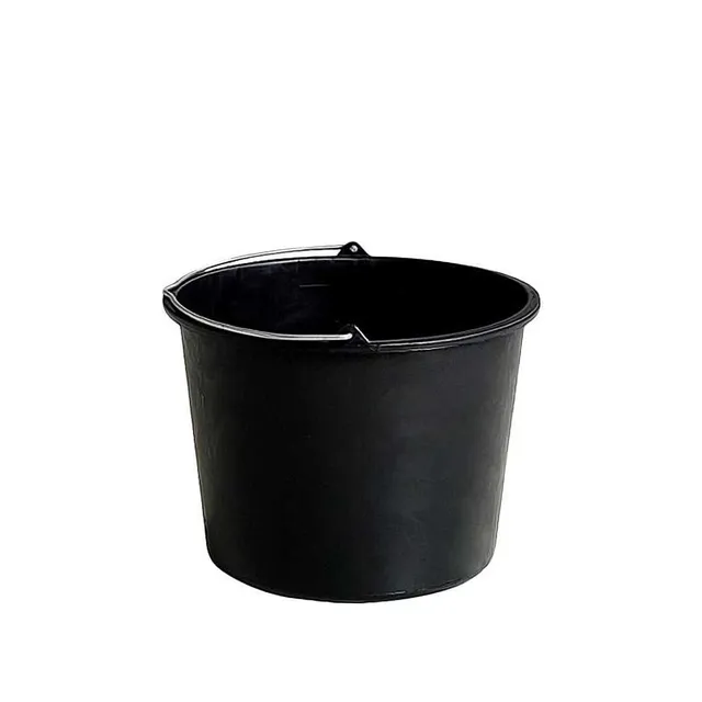 BigDean Haushalt Baueimer 20 Liter schwarz mit Skala