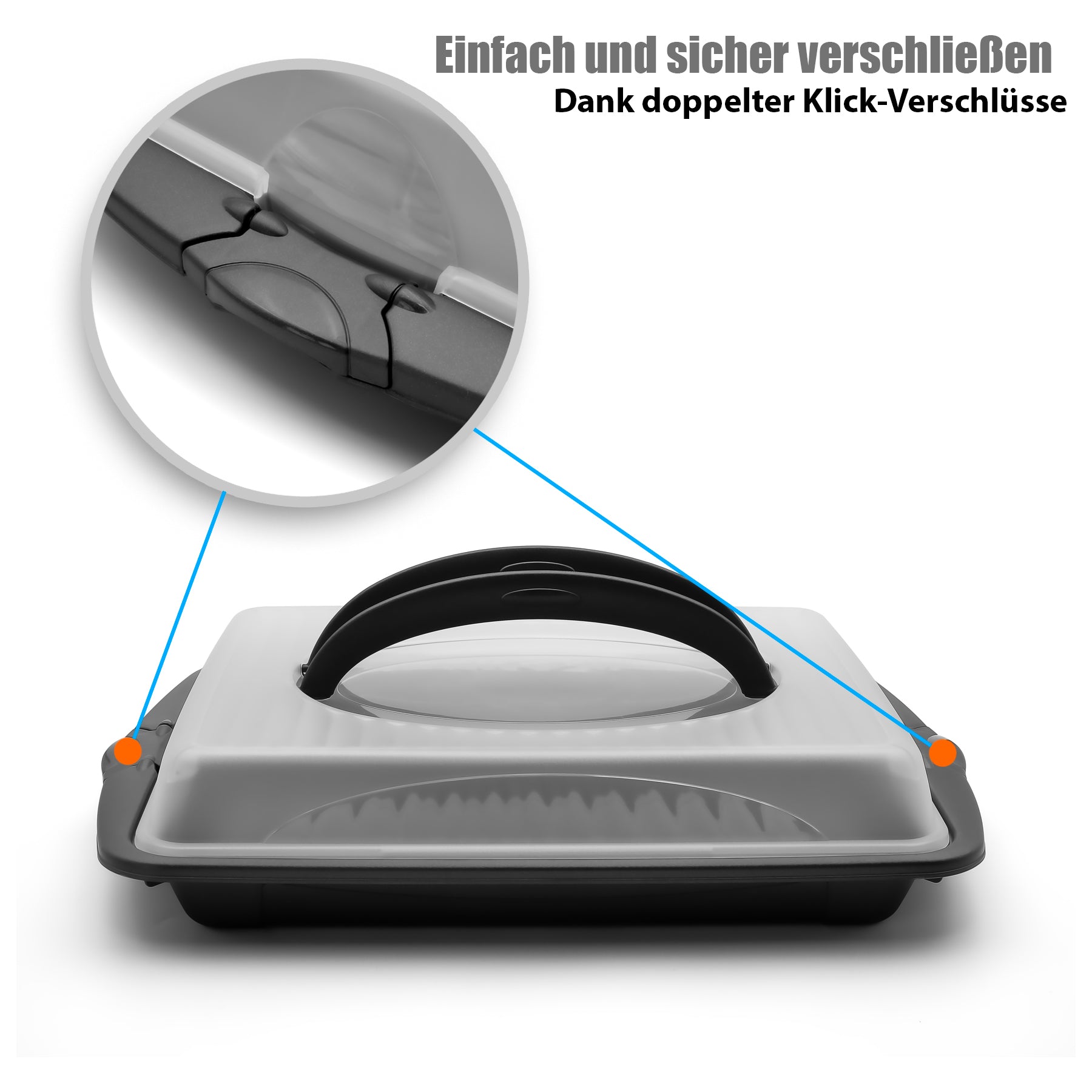 BigDean Küche & Vorrat Kuchenbox rechteckig anthrazit für Blechkuchen