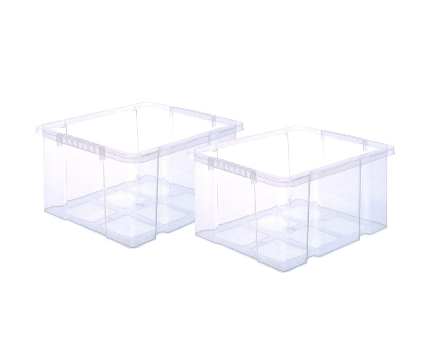 BigDean Aufbewahrung Eurobox 44x35x24 Kunststoffbox 2er transparent