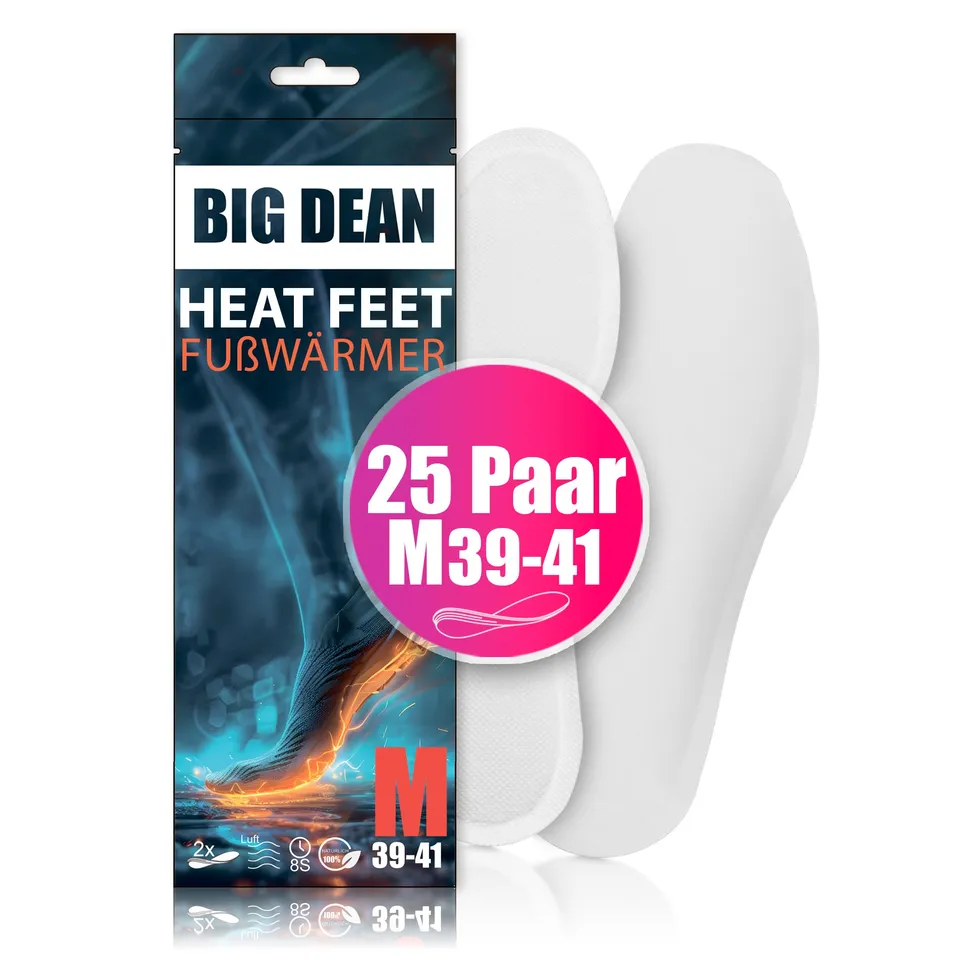 BigDean Haushalt Fußwärmer 39-41 25 Paar 8h Wärme