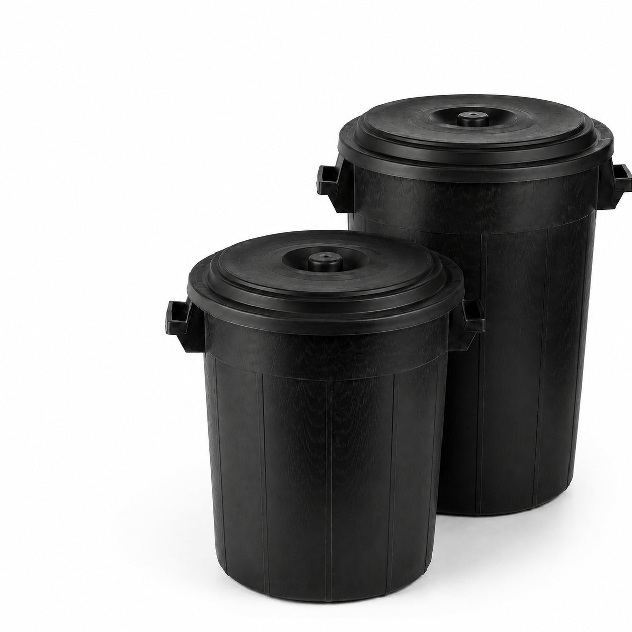 BigDean Universaltonne 70+50 Liter Set Tonne Schwarz mit Deckel