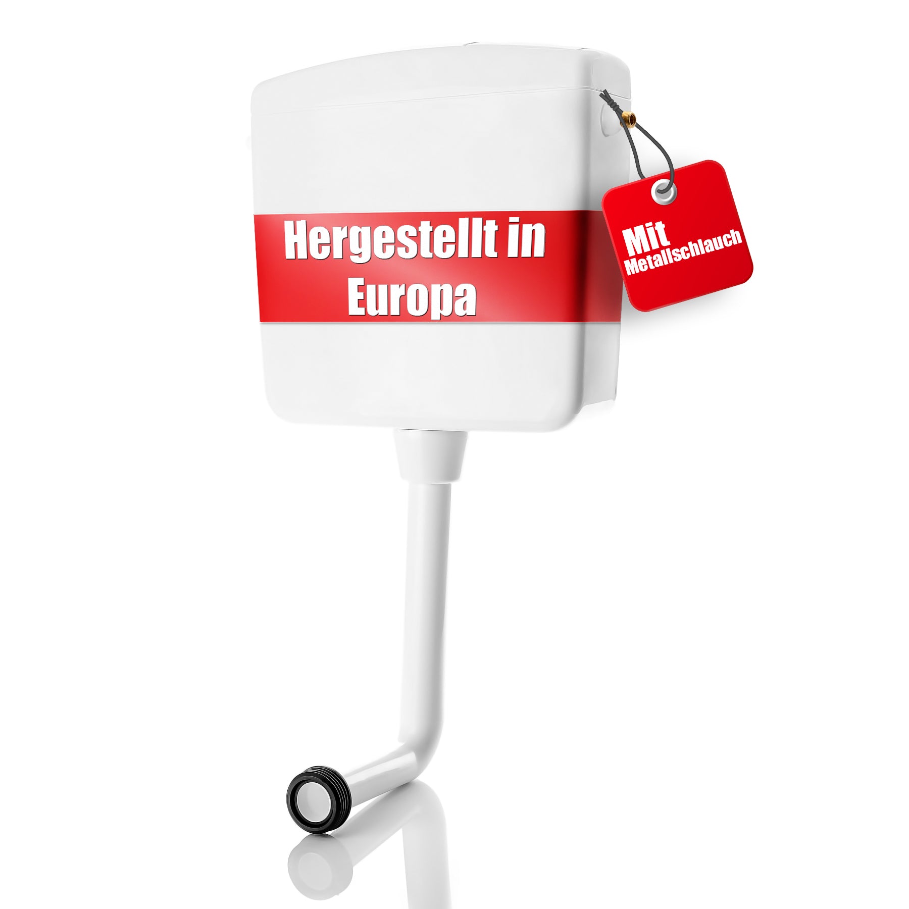 BigDean Bad WC Spülkasten Deluxe 6-9 Liter weiß Start-Stopp